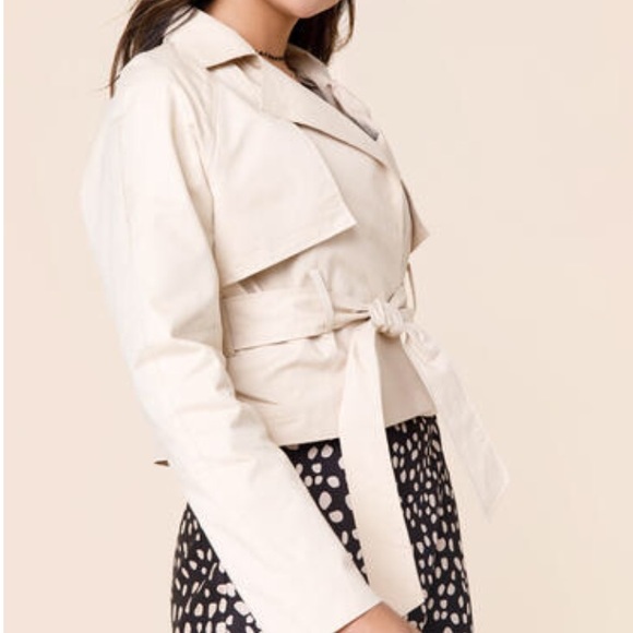 NEW tgla Cropped Trench Coat/Jacket - Picture 7 of 8